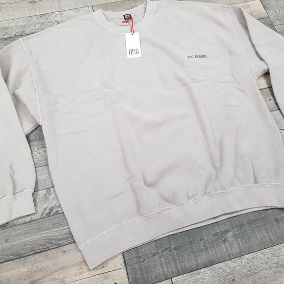 Urban Outfitters BDG Mens Sweatshirt Top Large Grey Embroidered Logo Crew BNWT - Picture 3 of 11